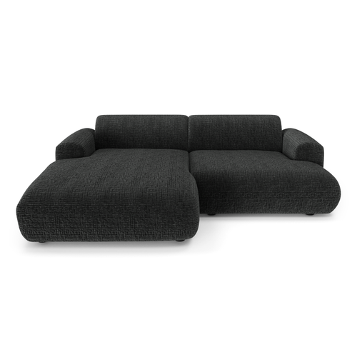 Sia Home - Linkerhoekbank MYRA - fluweel met patronen donker antraciet 266cm