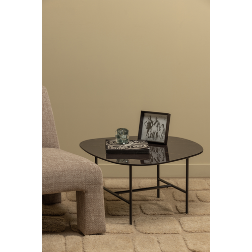 WOOOD salontafel Vajen - Marmeren Look - Zwart - 38x70x70