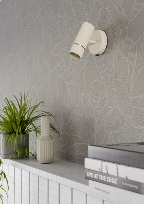 EGLO wandlamp Caminia - gu10 - 15,5 cm - zandkleur/beige/goud - vtwonen shop