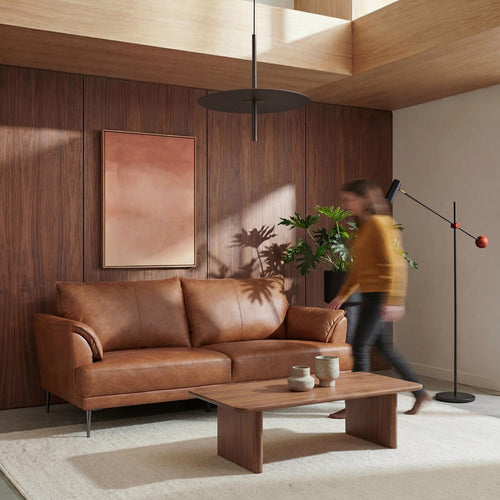 Furnhouse 3-zitsbank Soul - Cognacbruin - Leer - 90x195x88