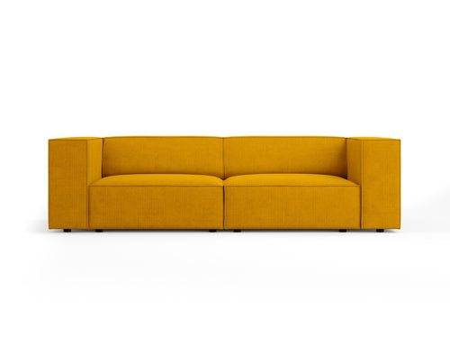 Cosmopolitan Design Bank Arendal 3-zits, chenille met ribbeleffect, mosterd - 102x204x70cm