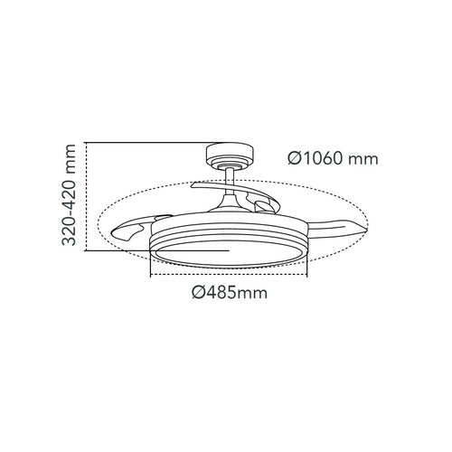 CristalRecord plafondventilator Supereco - 1 lichts - 106  x 42   cm - zwart - vtwonen shop