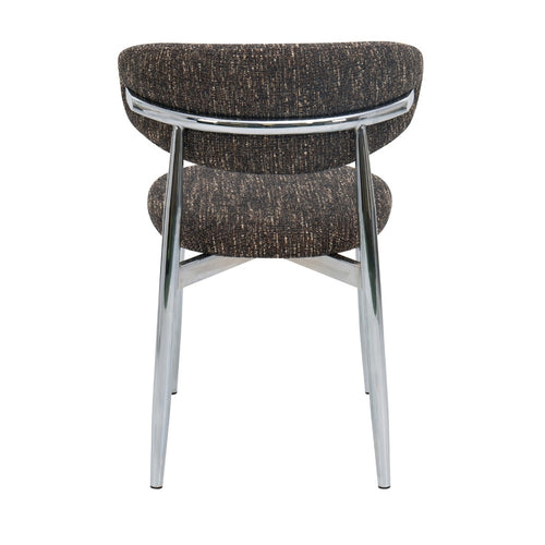 DÉJA Living Eetkamerstoel Skara - Donkerbruin/Chrome - Set van 2 - vtwonen shop