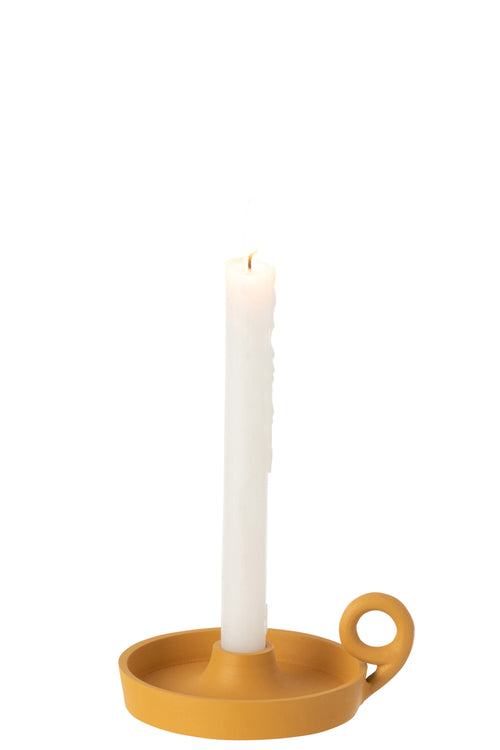 J-Line kaarshouder Schaal Rond - aluminium - oker - vtwonen shop