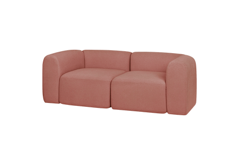 noo.ma Flom 2-zits bank - zachte polyester bekleding, Pink Clay