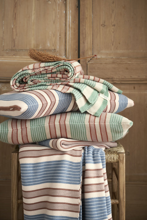 Pip Studio Decoratiekussen Bonsoir Combistripe - 40 x 60 cm - Blauw