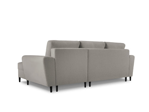 Cosmopolitan Design Converteerbare hoekbank rechts met opbergdoos Kyoto 4-zits, boucle, grijs - 145x241x88cm