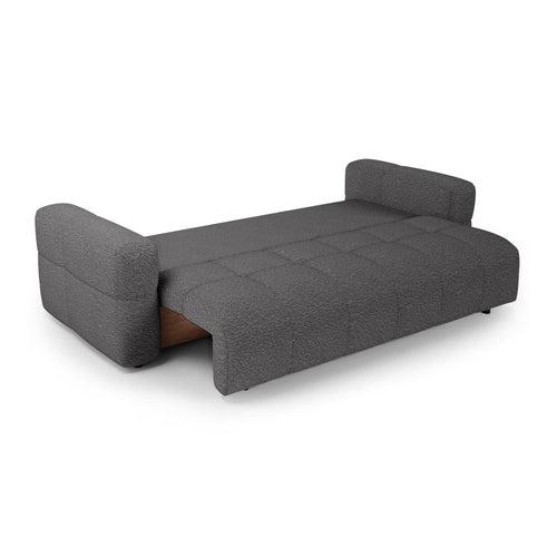 Premium Interiors - Slaapbank met opbergruimte VIBE - bouclé-stof grafietgrijs 247cm