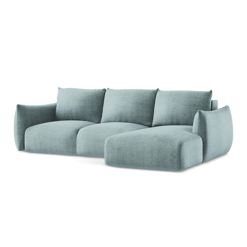 LaMiaSofa hoekbank rechts Savona - textuurstof - jeans - 242x162x90
