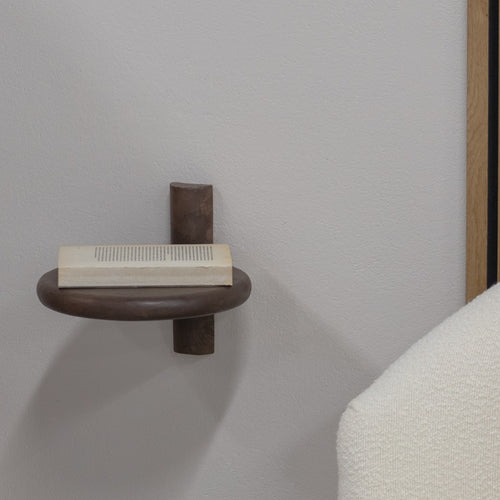 Giga Meubel Wandplank Febe - Bruin Mangohout - 25x25x20cm - vtwonen shop