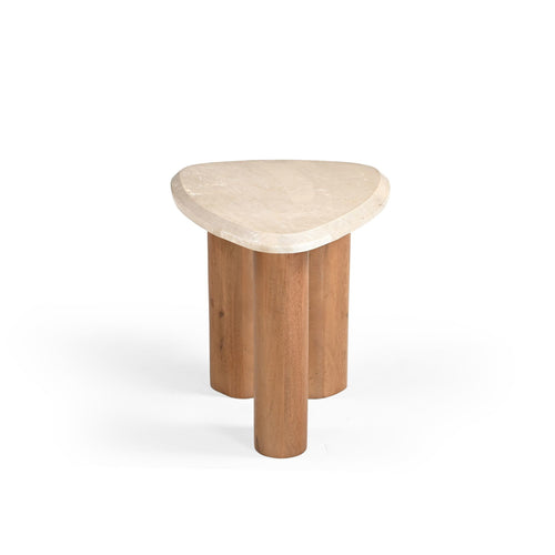 Starfurn Bijzettafel Nuvé - Organisch Hout/Marmer - 60x45x46cm