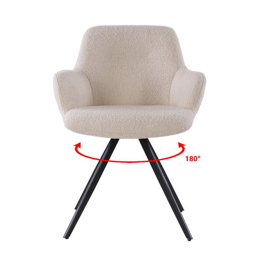 Livingfurn eetkamerstoel Doreen - boucle - beige - 2 stuks - vtwonen shop