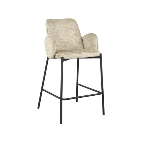 LABEL51 Barstoel Joni - Beige - Zithoogte 63cm - Set van 2