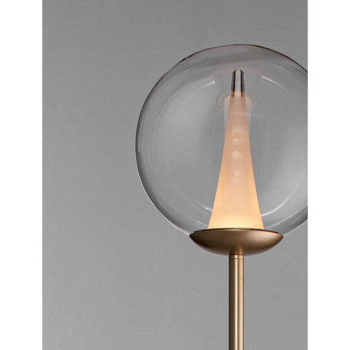 Nova Luce GALEO  Galeo glazen vloerlamp, helder, zandgoud, dimbare LED, 7W, 506lm, 3000K
