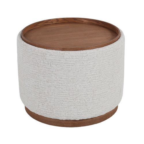 DÉJA Living Salontafel Marcia - Rond Beige/Walnoot - Incl. Opbergruimte - Ø55cm