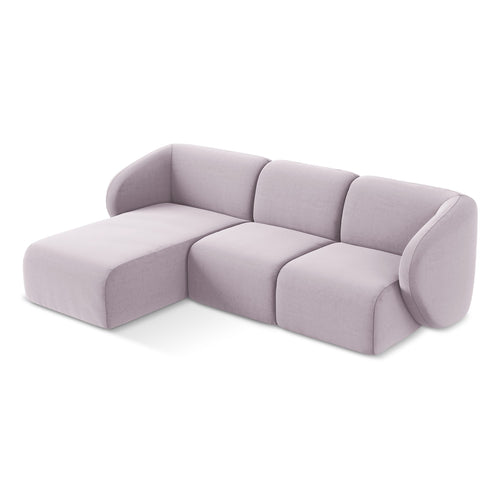 LaMiaSofa hoekbank links Cervo - velours - lavendel - 248x166x79