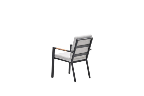 Felini dining fauteuil - carbon black -  valley sand - light teaklook - vtwonen shop
