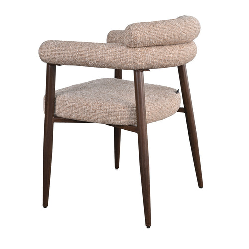 DÉJA Living Eetkamerstoel Lidingö - Taupe/Walnoot Stof - Set van 2 - vtwonen shop