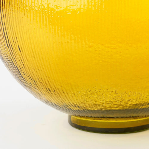 Mica Decorations Firenza Fles Vaas - H42 x Ø34 cm - Gerecycled Glas - Oker