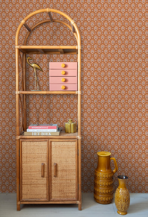 ESTAhome behang vintage bloemen oranje en roze - 50 x 900 cm - 131542 - vtwonen shop