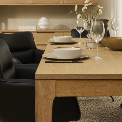 Furnhouse uitschuifbare eettafel Kerteminde - Natuurlijk eikenhout - 220/320x100 cm
