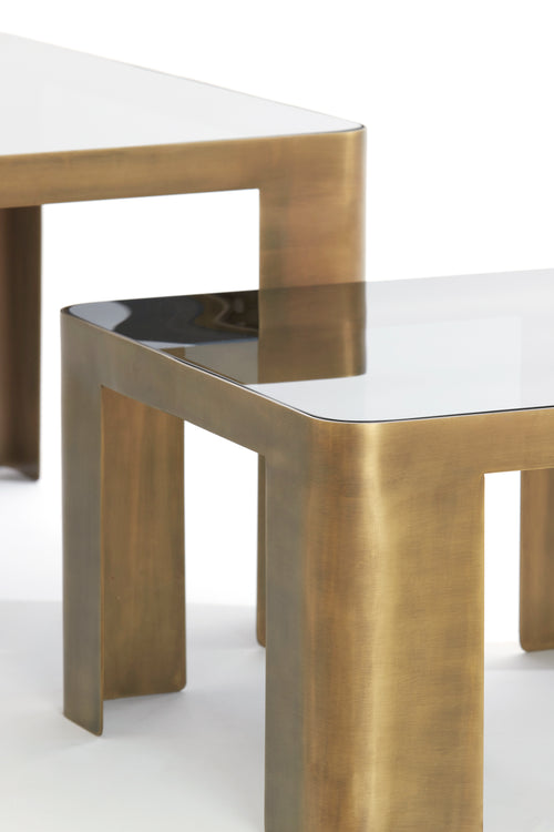 Light & Living salontafel OXE - Ø75x40cm - brons - Set van 2 - vtwonen shop