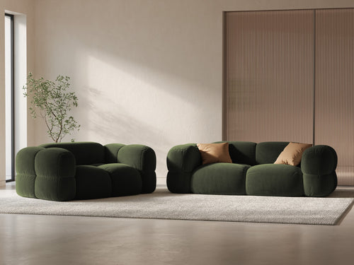 Cosmopolitan Design Bank Loretto 2-zits, flueel groente - 100x180x68cm