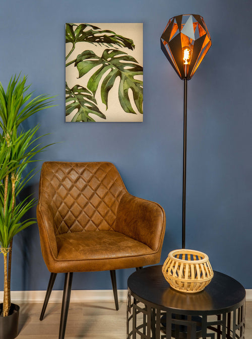 EGLO vloerlamp Carlton 1 - e27 - 152,5 cm - zwart/koper