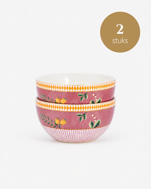 Pip Studio - Schalen La Majorelle - Roze - 12 cm - Set van 2
