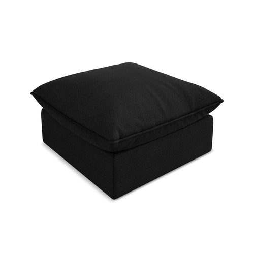 LaMiaSofa Poef Ravenna - bouclé - zwart - 75x75x45