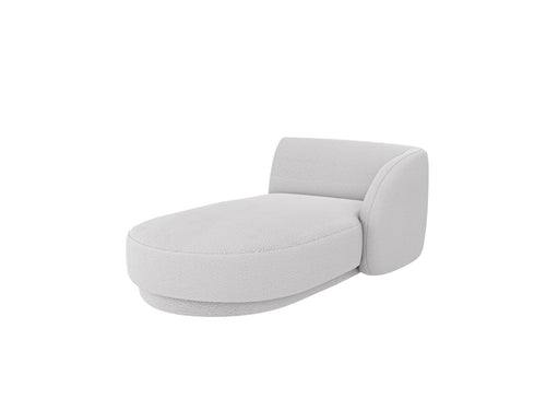 Micadoni rechter chaise longue Miley 2-zits, boucle lichtgrijs - 156x90x70cm