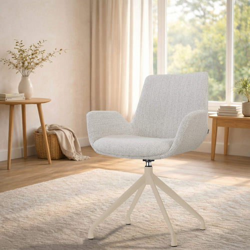 Nolon Nola-Eef draaibare eetkamerstoel beige gemêleerd beige onderstel
