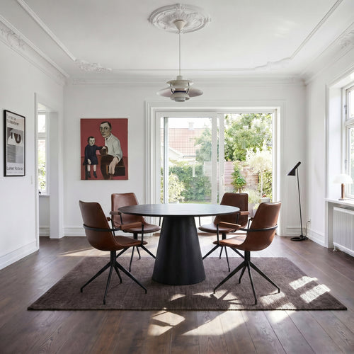 Furnhouse eetkamerstoelen armleuning Isabel - Cognacbruin - Kunstleer - Set van 4