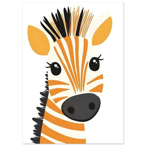 Artfulprints  Vrolijke zebra   poster 50x70 cm - vtwonen shop