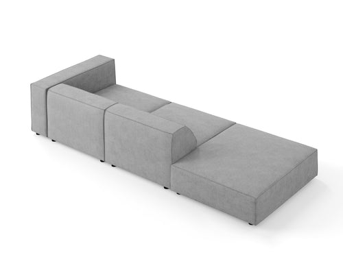 Cosmopolitan Design linker bank Arendal 4-zits, chenille met ribbeleffect, donkergrijs - 102x262x70cm