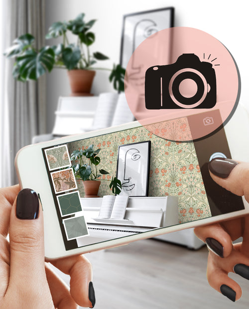 ESTAhome behang vintage bloemen in art nouveau stijl groen en terracotta - 50 x 900 cm - 131180 - vtwonen shop