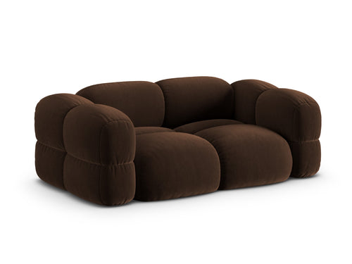 Cosmopolitan Design Bank Loretto 3-zits, flueel chocolade - 100x210x68cm