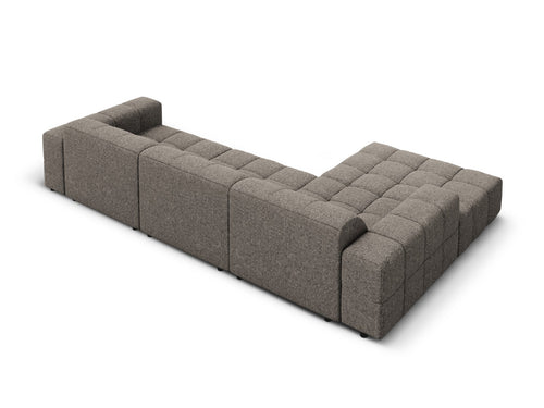 Cosmopolitan Design linker hoekbank Chicago 4-zits, chenille grijs - 167x294x78cm