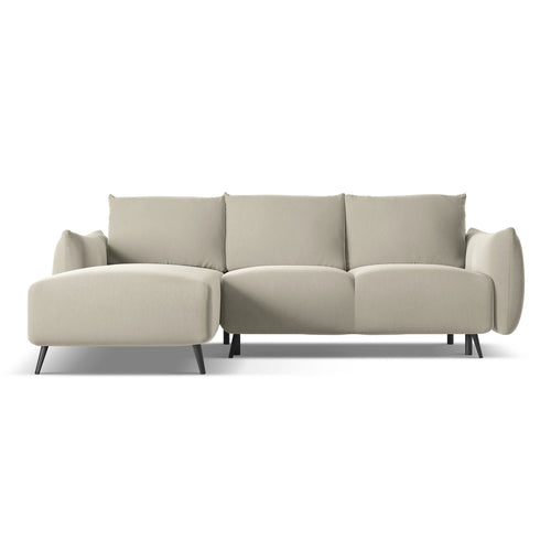 LaMiaSofa hoekbank links Genova - velours - parel - 242x162x86