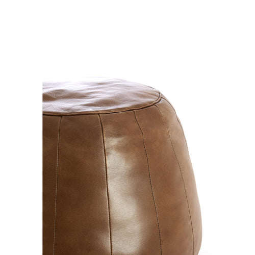 Light & Living poef Dovio - bruin - Ø56cm