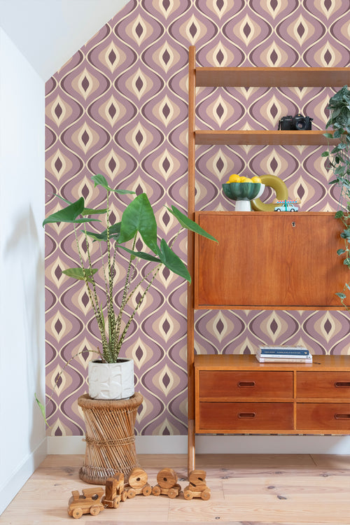 ESTAhome behang retro ornamenten lila paars - 50 x 900 cm - 130988 - vtwonen shop