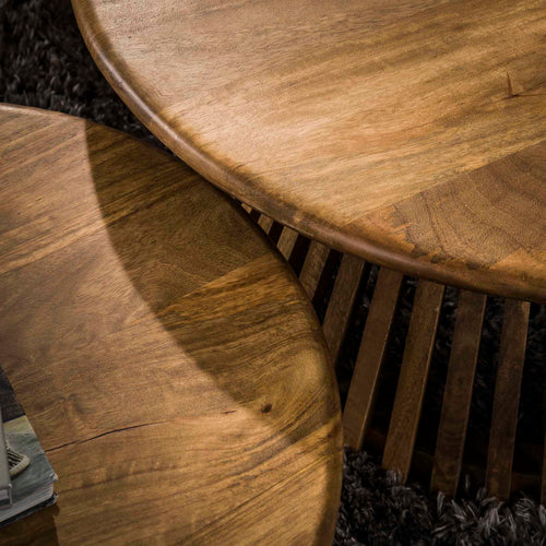 Giga Meubel Salontafel Tweak Conisch - Hout - Set van 2 - 80x80x40cm - vtwonen shop