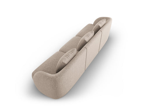 Cosmopolitan Design Bank Tulum 3-zits, chenille, beige - 90x255x70cm
