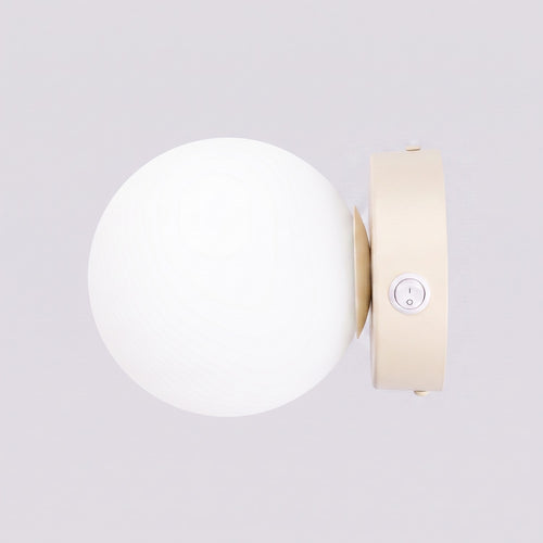 Sollux Lighting Wandlamp YOLI 1 beige met schakelaar - 12x14x12cm