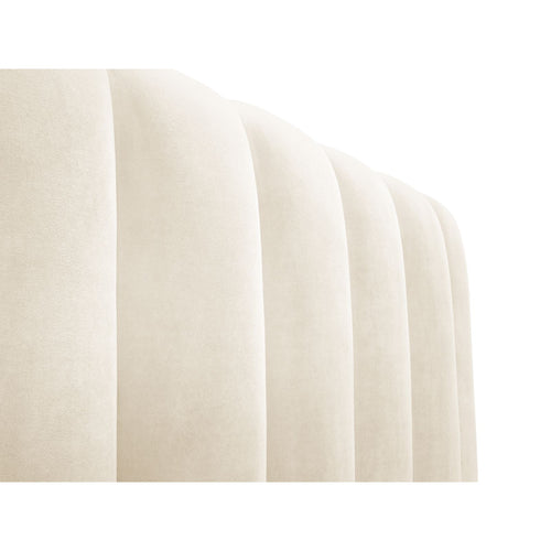 Cosmopolitan Design - Opbergbed met hoofdeinde Palma 200x140cm flueel lichtbeige - 230x165x94cm