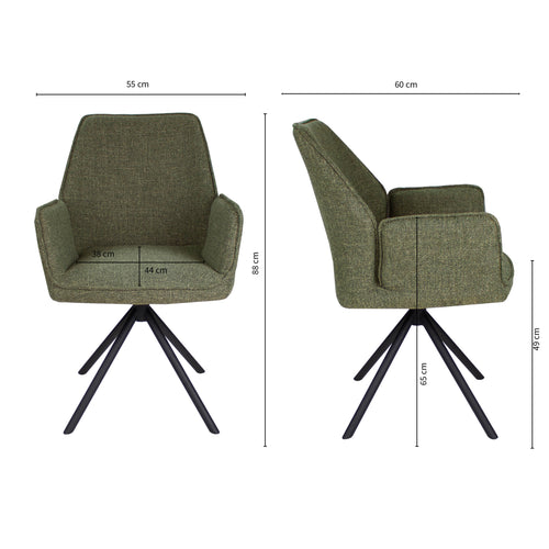 Kick draaistoel Alex - Groen - vtwonen shop