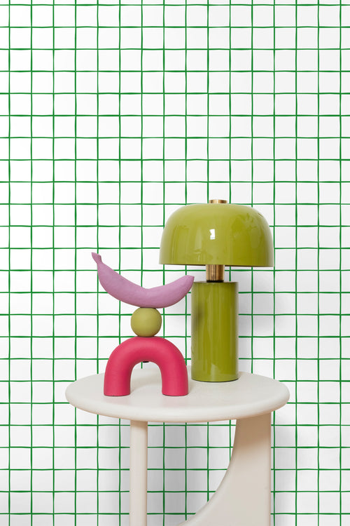 ESTAhome behang geblokt motief groen en wit - 50 x 900 cm - 131273 - vtwonen shop