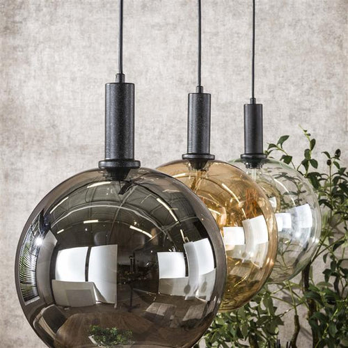 Giga Meubel Hanglamp Sfera Tricolore - Zwart Metaal - 3-Lichts - 30x115x150cm