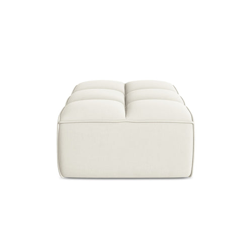 LaMiaSofa Poef Belluno - velours - lichtbeige - 80x93x43