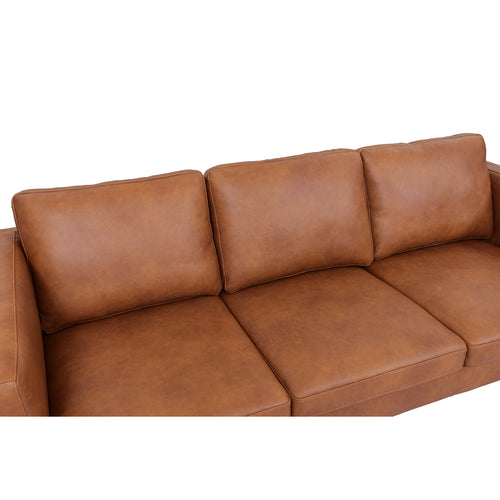 Furnhouse 3-zitsbank Valencia - Cognacbruin - Leer - 88x220x101